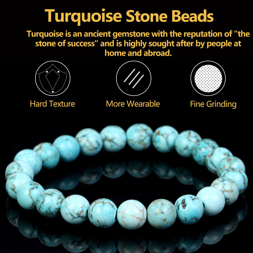 Bracelet en billes de pierre naturelles